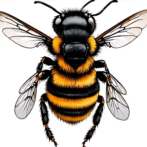 bumble bee flying tattoo design idea