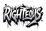 "Righteous" graffiti style font tattoo design idea