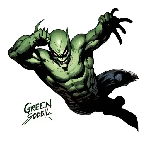 Green Goblin marvel tattoo design idea
