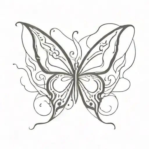 butterfly with tattoo wings on fire and evil tattoo design idea