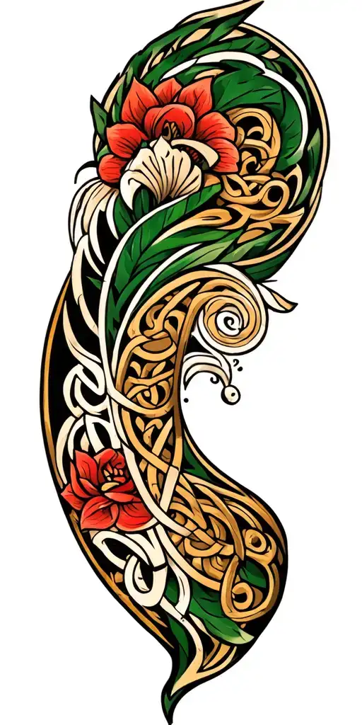 Irish Celtic to NZ maori tattoo tattoo design idea
