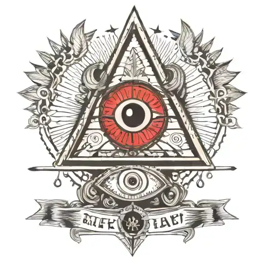 hermetic symbols, all seeing eye, scale balanced tattoo design idea