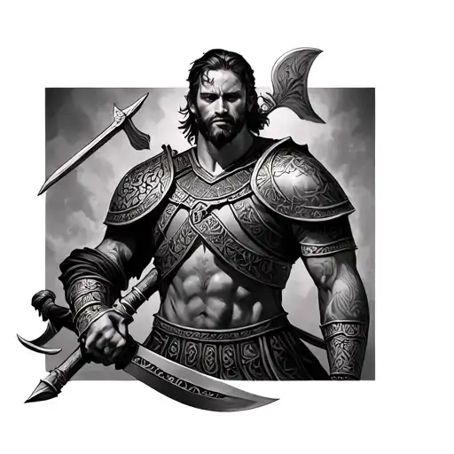 Germanic Warrior tattoo design idea