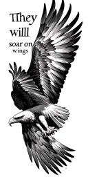 "They will soar on wings" eagle soaring tattoo design idea
