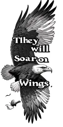 "They will soar on wings" eagle soaring tattoo design idea