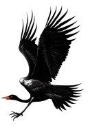 crane bird flying tattoo design idea