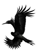 crane bird flying tattoo design idea