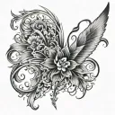  "Create a visually striking tattoo design for the right upper shoulder that flows seamlessly onto the upper chest and b tattoo design idea