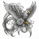  "Create a visually striking tattoo design for the right upper shoulder that flows seamlessly onto the upper chest and b tattoo design idea