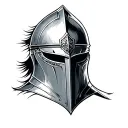 templar knight helmet tattoo design idea