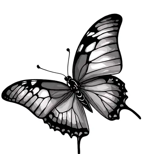 Butterfly and 444 tattoo design idea