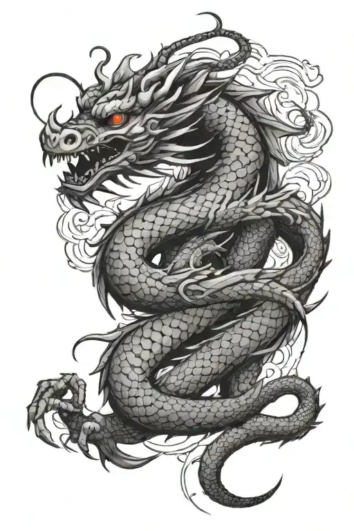 get me a tattoo that matches a japanese style dragon that wraps around an arm... the subtlety of this tattoo design idea