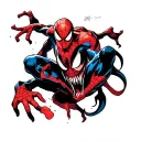 spiderman vs venom tattoo design idea