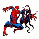 spiderman vs venom tattoo design idea