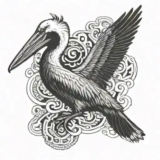 pelican tattoo design idea