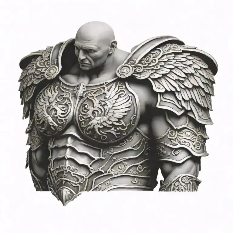 shoulder armor biblical angel tattoo design idea
