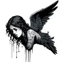 angel crying tattoo design idea