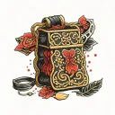 japanese omamori charm tattoo design idea