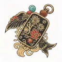 japanese omamori charm tattoo design idea