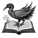 Simorgh + book + heritage + two sons + rebirth + Farsi? If you put together like this, tattoo design idea