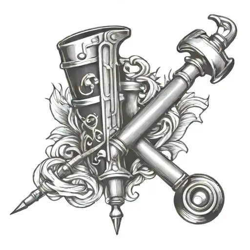 axe and halligan with stethoscope  tattoo design idea