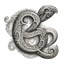 Ampersand WITH INITALS tattoo design idea