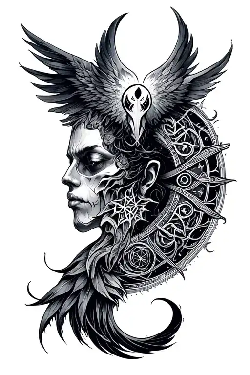 Hermetic esoteric tattoo design idea
