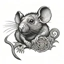 Chinese Rat tattoo design idea