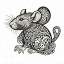 Chinese Rat tattoo design idea