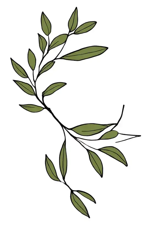 abide olive branch intertwined tattoo design idea