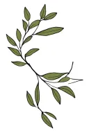 abide olive branch intertwined tattoo design idea