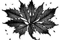 leaves falling tattoo design idea