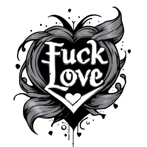 Fuck Love tattoo design idea