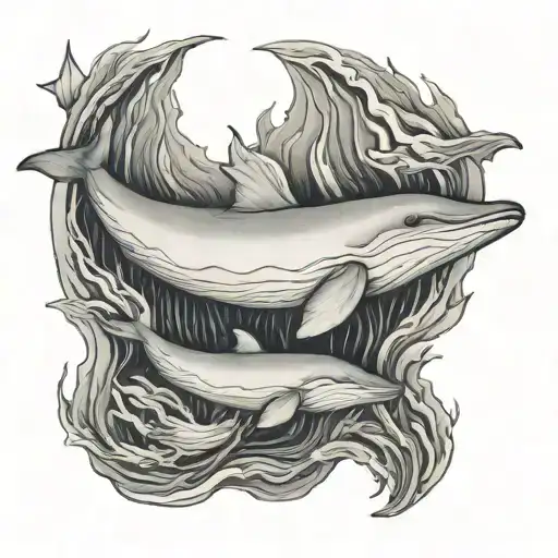 beluga whales tattoo design idea