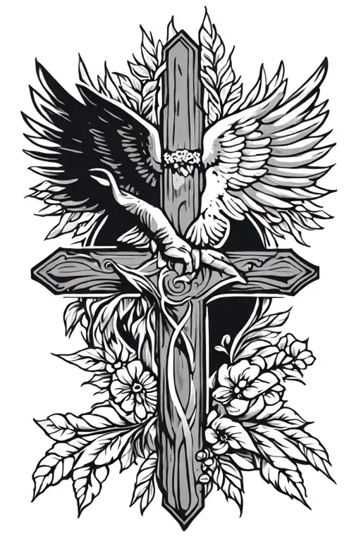 god family country in cross tattoo design idea