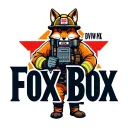 "Fox Box" "Fox Box" tough looking fireman fox wearing firefighting gear with radio equipment tattoo design idea