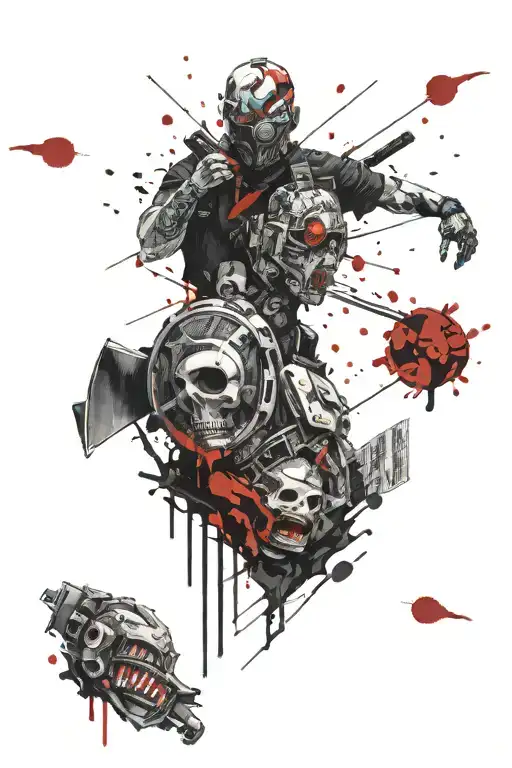 like Sydney's tattoo from Payday 2 tattoo design idea