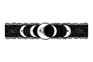 lace garter moon phases tattoo design idea