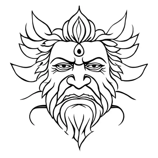 Lord Narasimha Face with Naamam tattoo design idea
