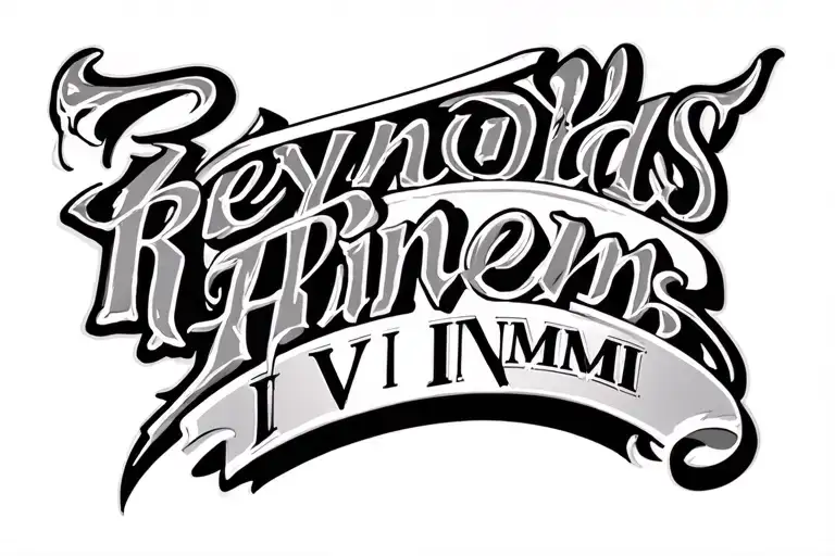 "Reynolds Hiram Pickens" IV I MMIII Roman numerals tattoo design idea