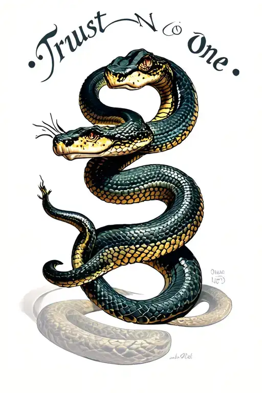 "Trust No One" Snake tattoo tattoo design idea