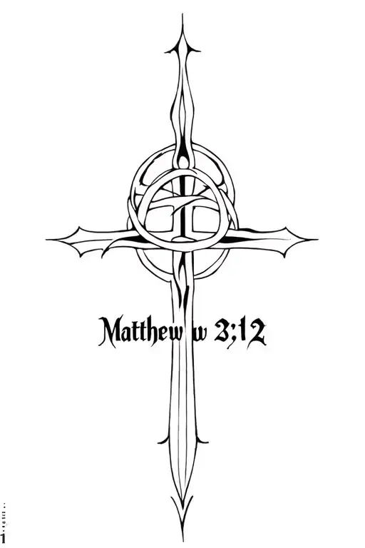 "Matthew 23:12" Knights Templar cross intertwined tattoo design idea