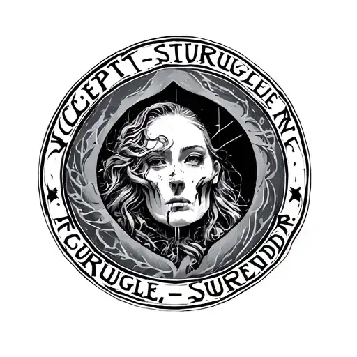 "Accept - Struggle - Surrender" Circle tattoo design idea
