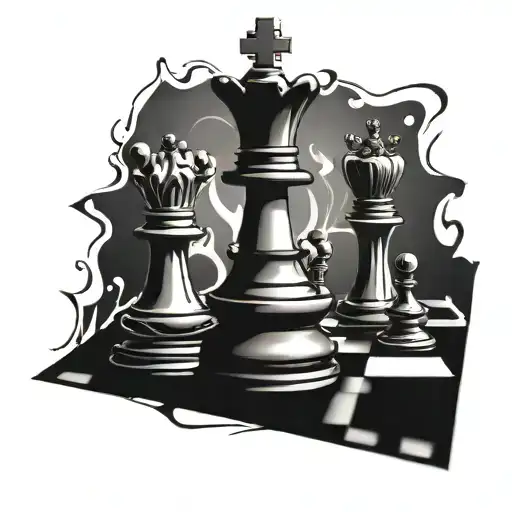 queen chess piece tattoo design idea