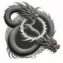Ouroboros dragon circle with a surprise twist tattoo design idea