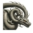 Ouroboros dragon circle with a surprise twist tattoo design idea