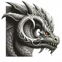 Ouroboros dragon circle with a surprise twist tattoo design idea