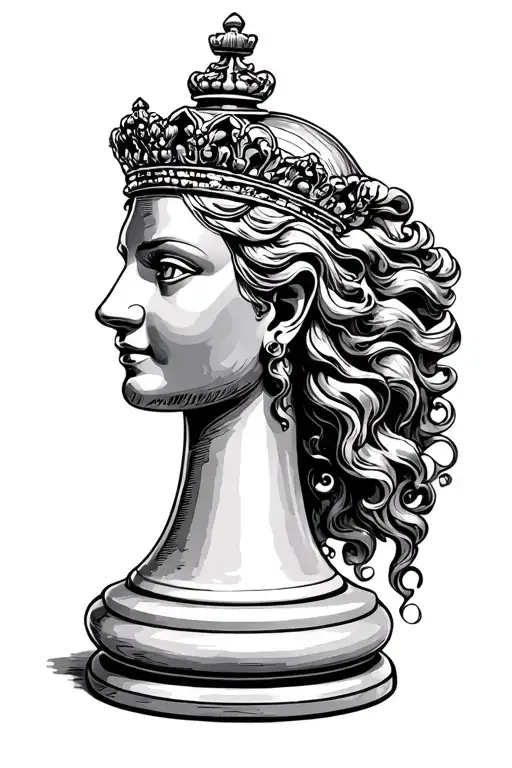 Queen Chess Piece tattoo design idea