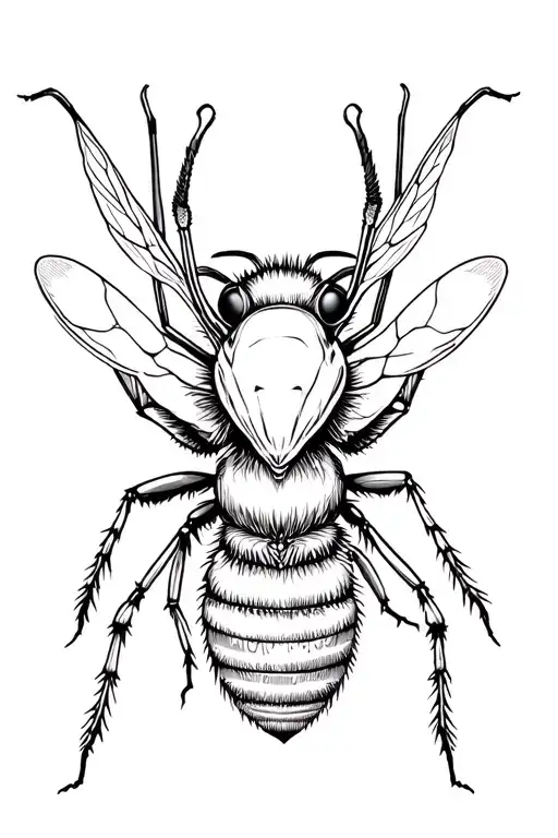 Horror Alien bee tattoo design idea