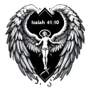 "Isaiah 41:10" Angel Wings tattoo design idea